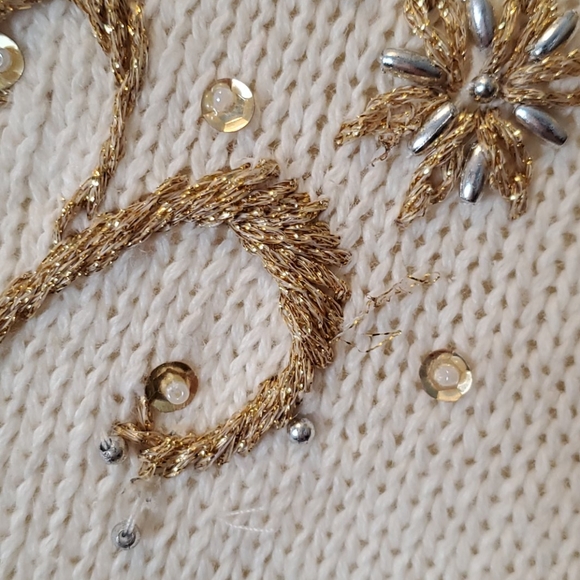Authentic Vintage Embellished Ivory Cardigan - Picture 9 of 9